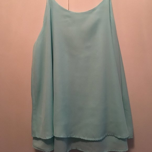 Acevog Tops - Acevog Flowy Light Blue Spaghetti Strap Camisole